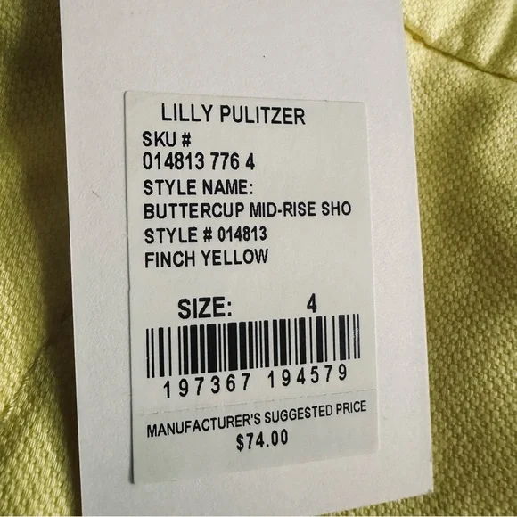 New Lilly Pulitzer Buttercup Mid Rise Scalloped Shorts - Picture 2 of 2